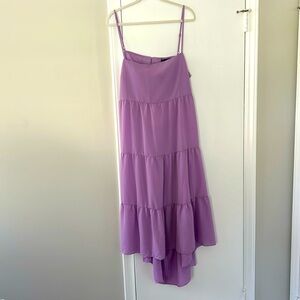 ASOS midi high low tiered dress